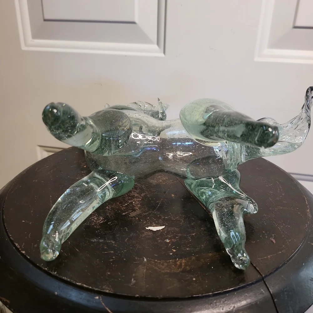 Vintage Murano Style Glass Unicorn Horse Sculpture Hand Blown 10" - Picture 8 of 12